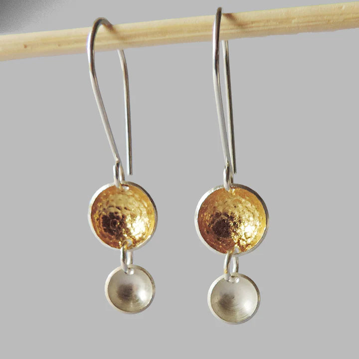 Mixed Metal River Bottom Earrings