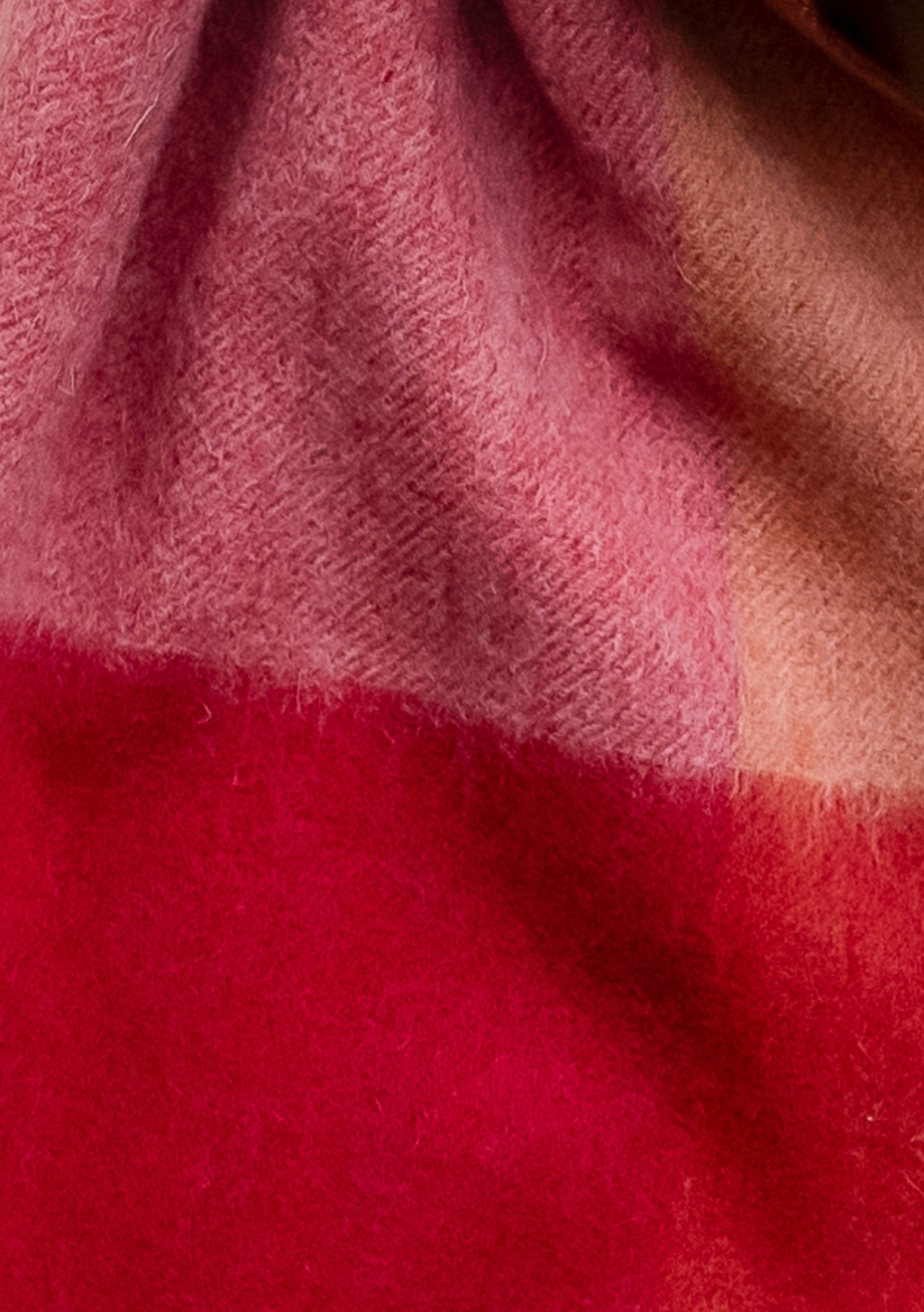 Lambswool Oversized Scarf, Berry Edge Check