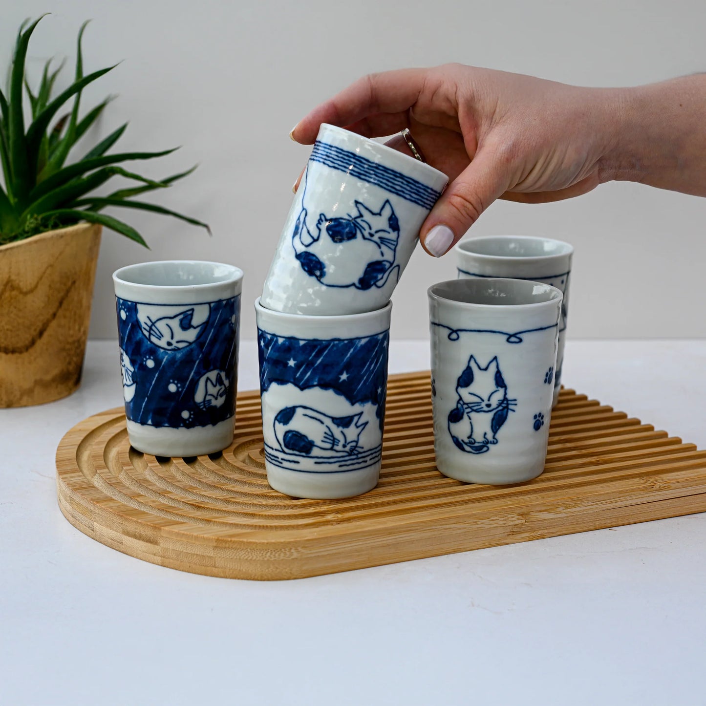 Mino Ware Cat Teacup