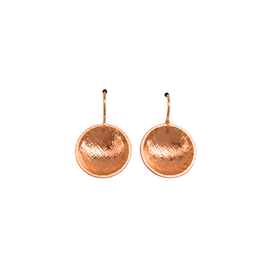 Concave Hatch Earrings, French, Rose Vermeil