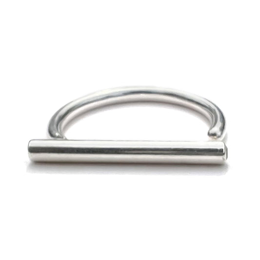 Tubular Ring with Sapphire, size 7