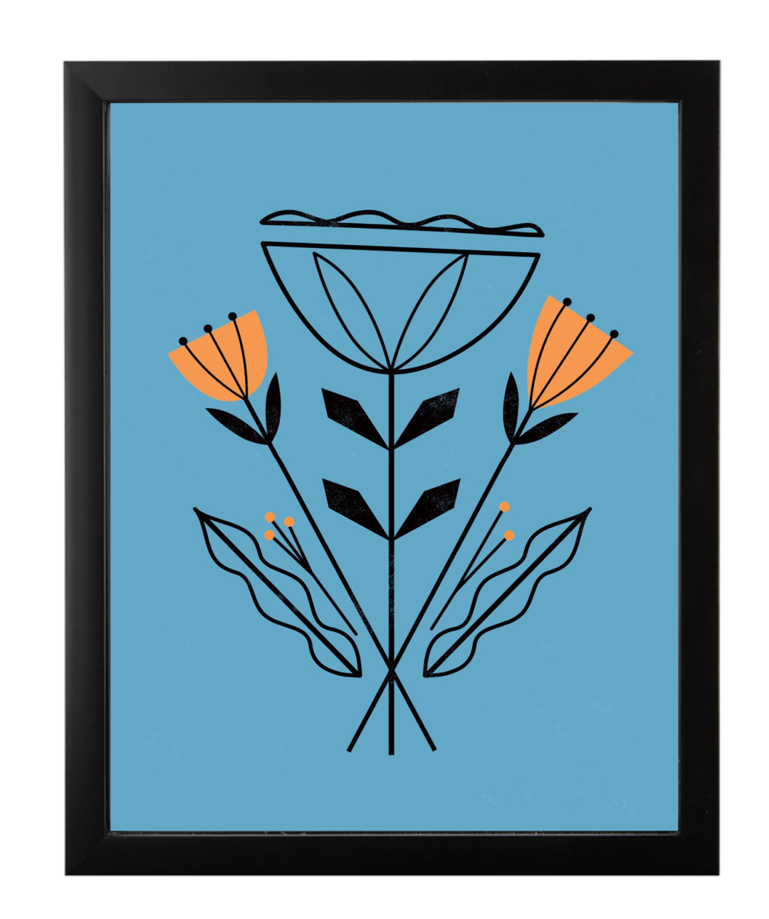Modern Flower Print Topaz, Framed