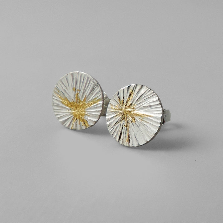 Mixed Metal Luminous Stud Earrings