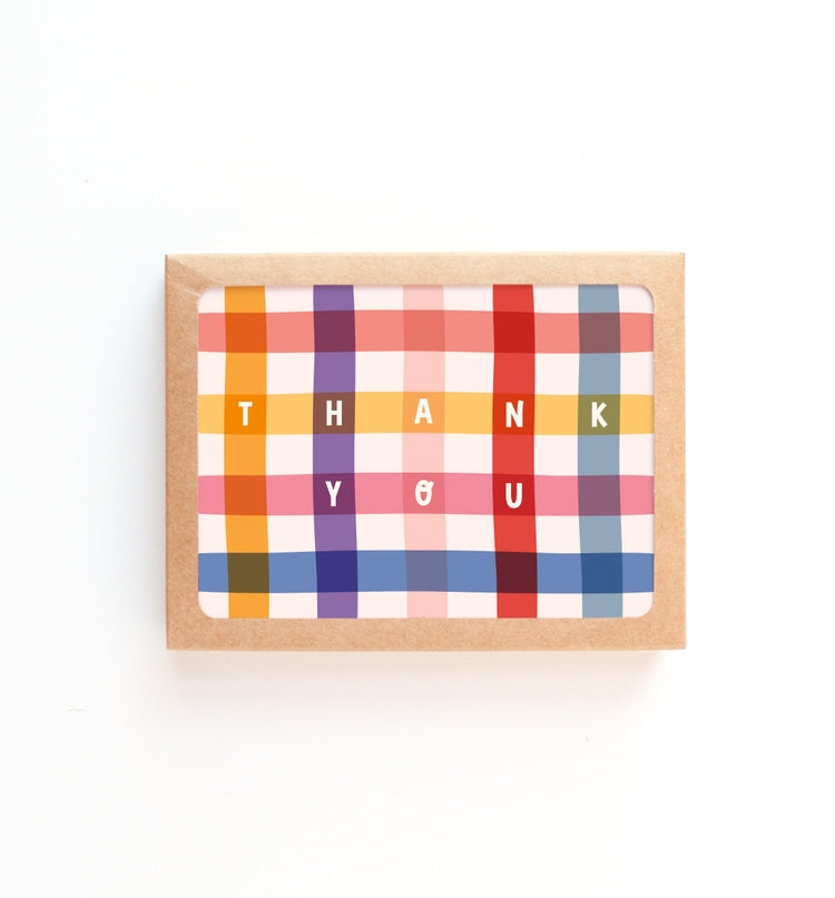 Gingham Thank You Card Set