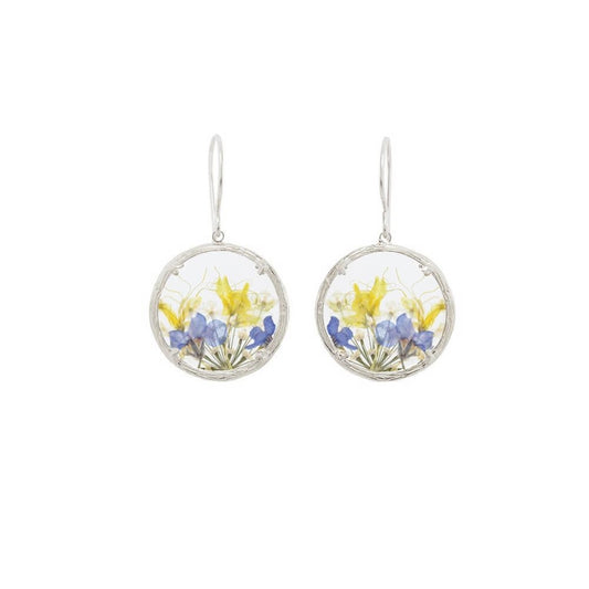 Small Botanical Earrings, Silver