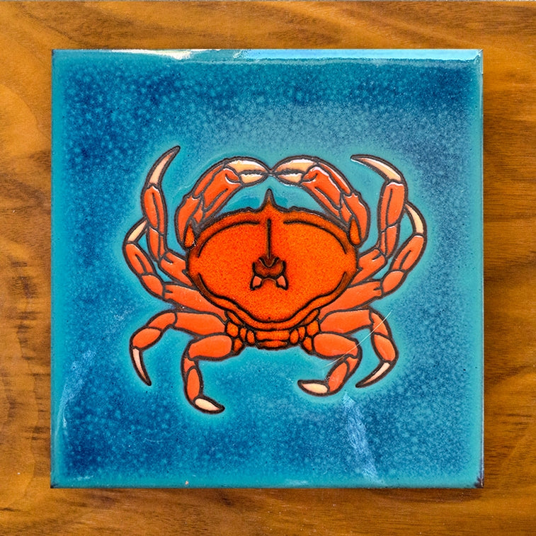 Crab, Hand-glazed Art Tile