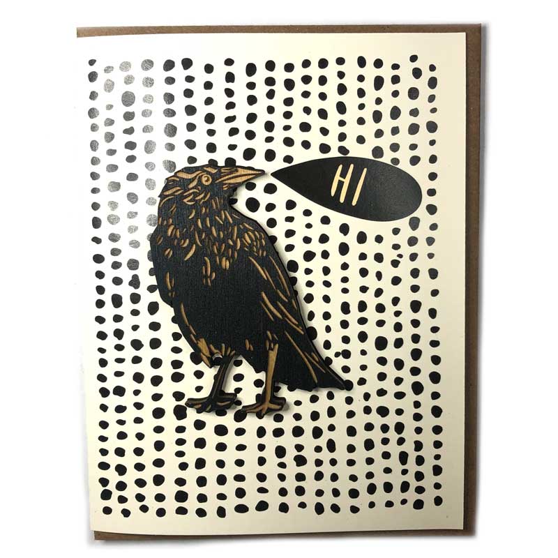 Hi Crow Magnet + Card