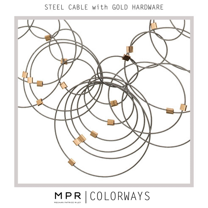 Grad Circle Hooks, Steel + Gold