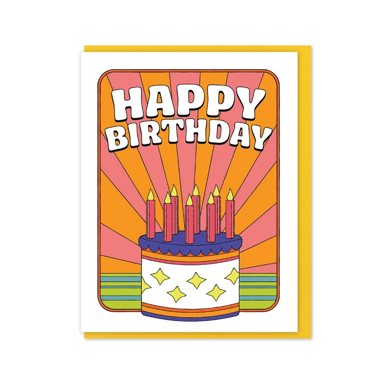 Retro Birthday Cake Card