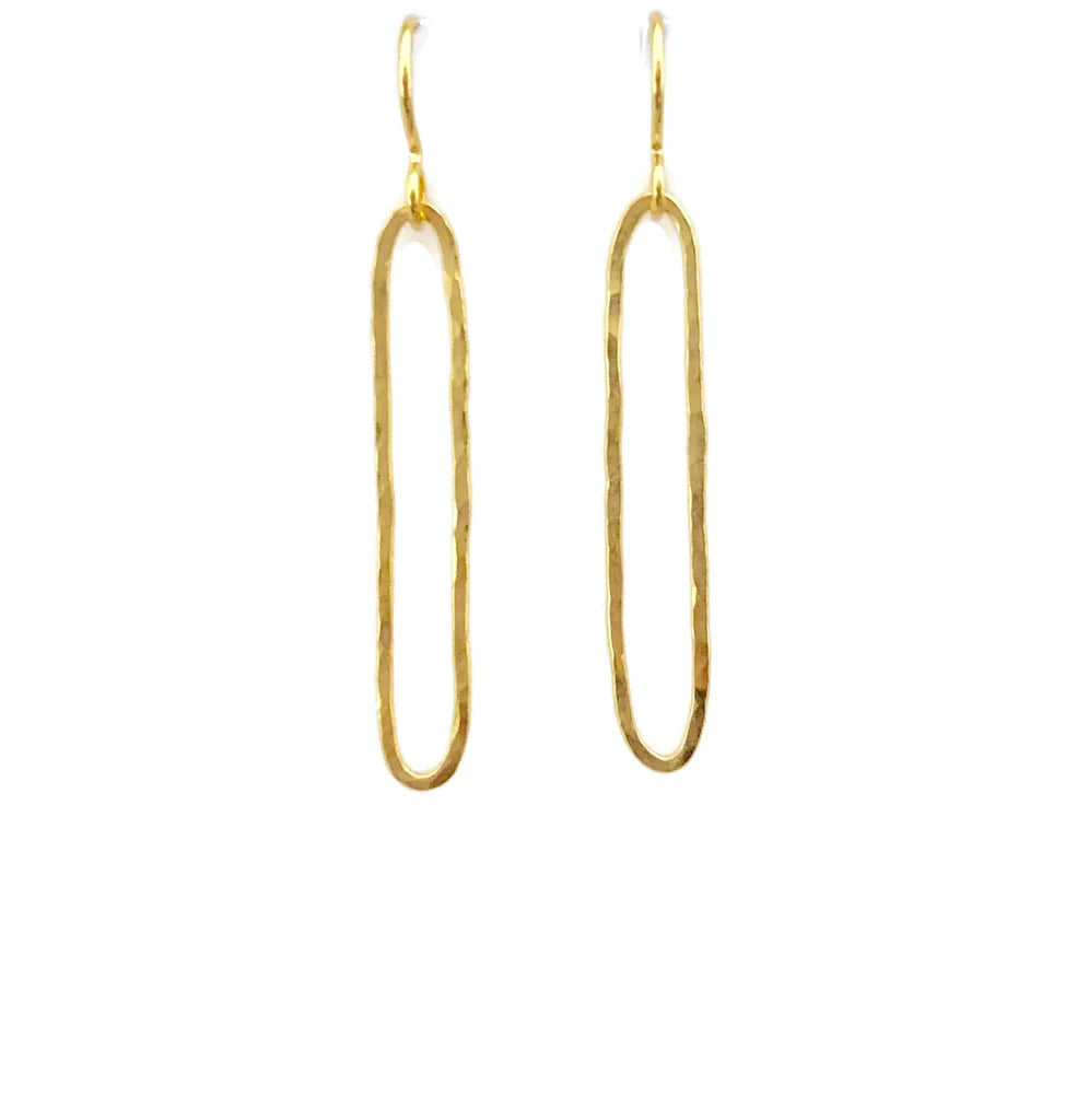 Elongated Earring, Medium, 24k Vermeil