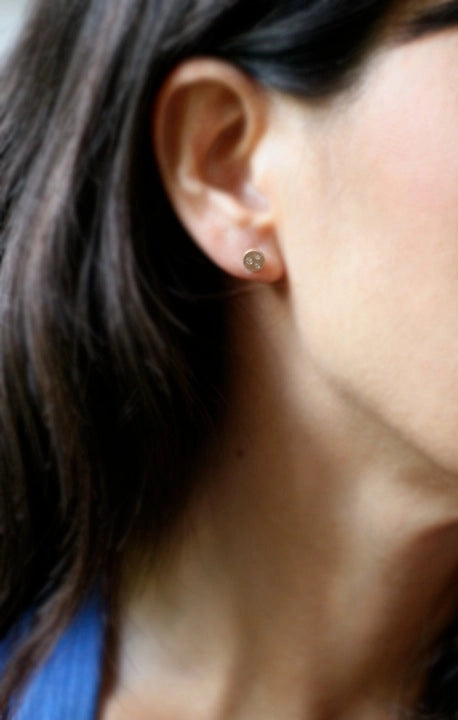 3 Diamond Stud Earring in 14K gold