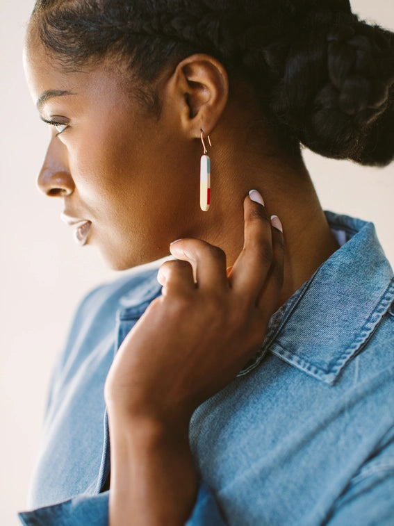 Running Stitch Earrings - Colorblock