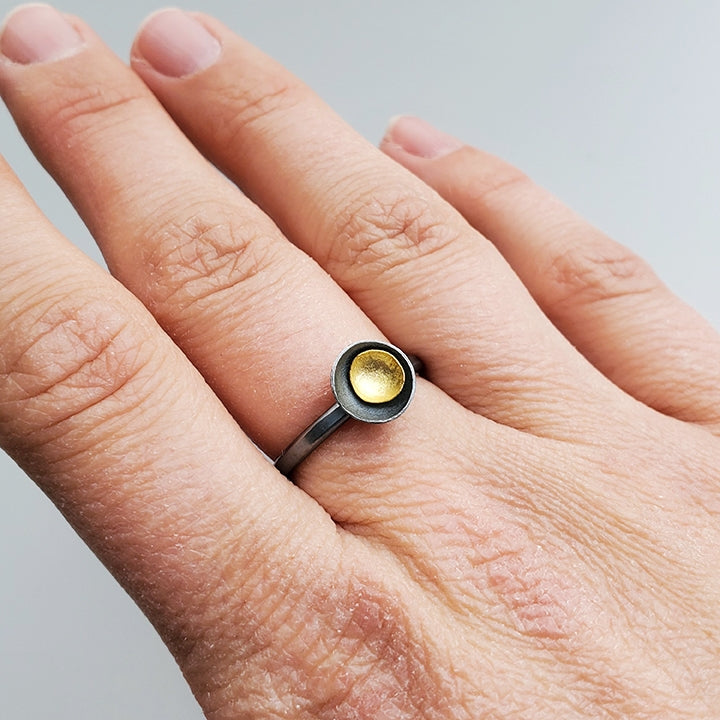 Mixed Metal Brave Ring - sz 7.5