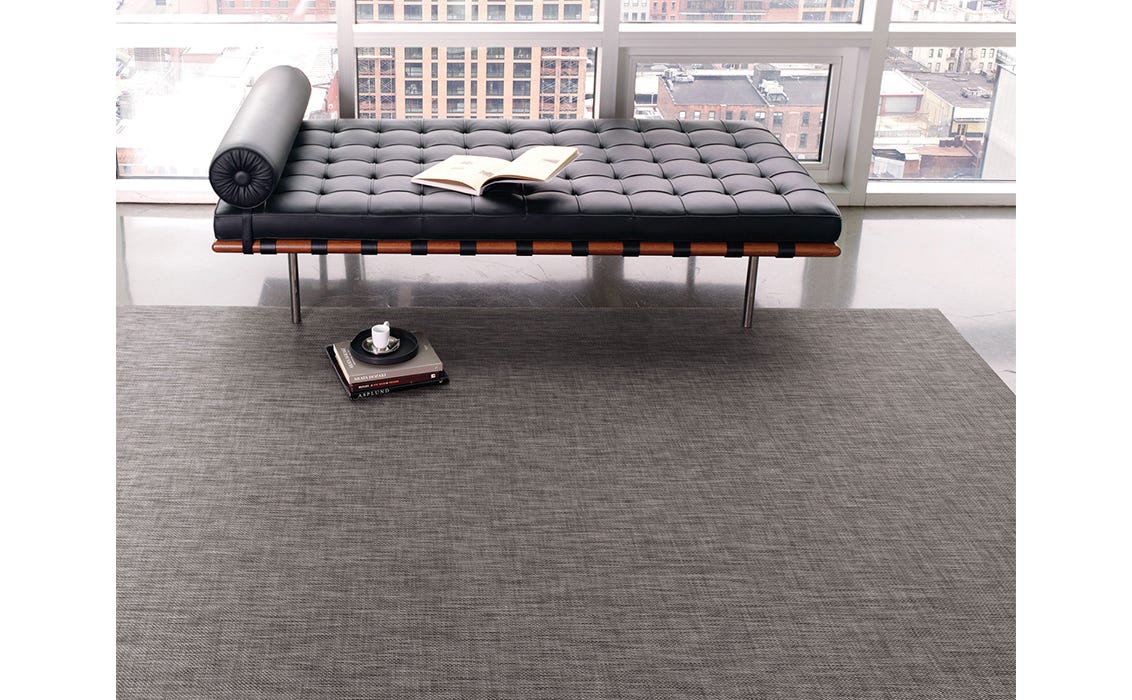 Basketweave Cool Grey Woven Floormat 35x48