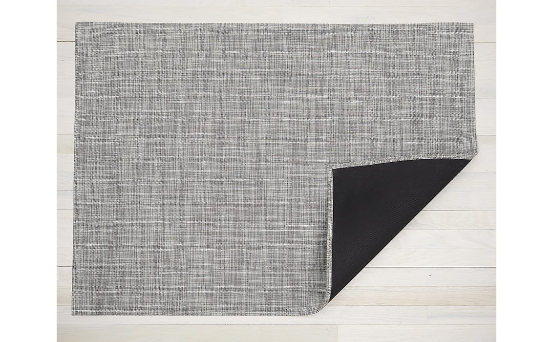 Ikat White Silver Woven Floormat 23x36