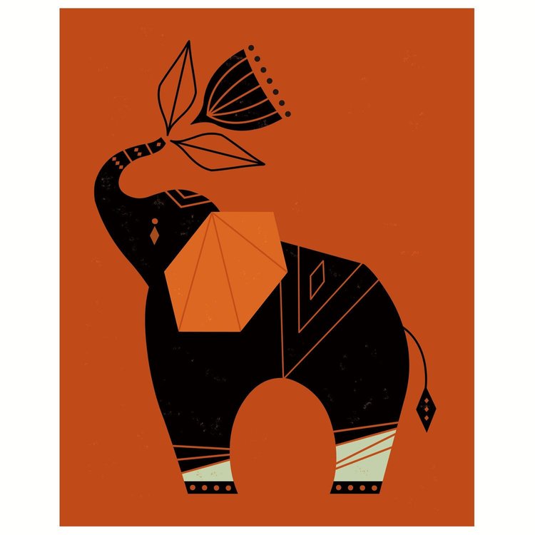 Elephant Print 8x10 inches