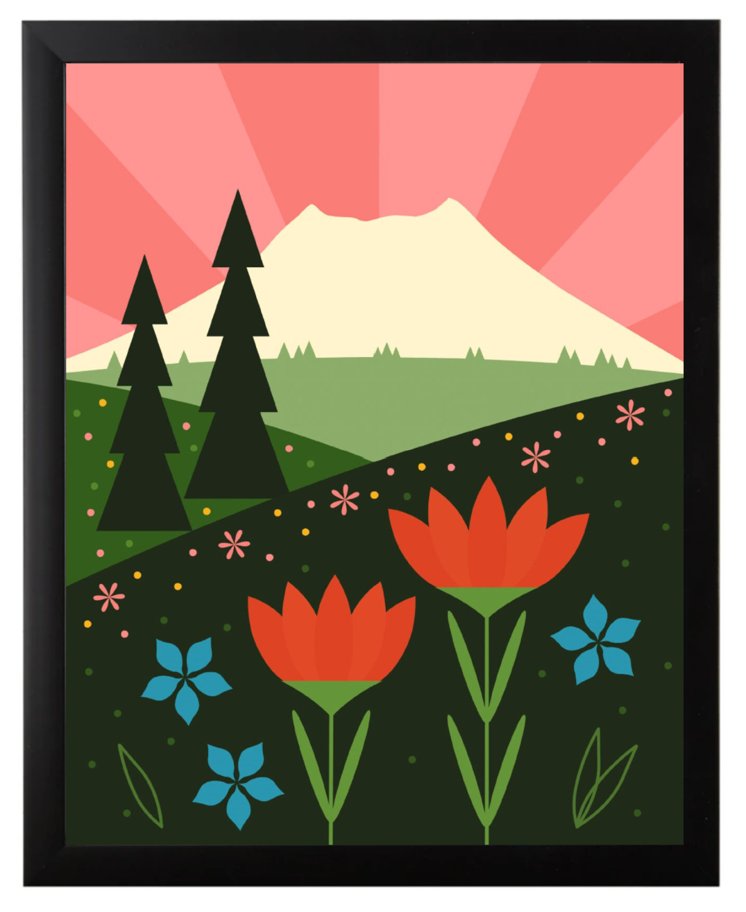 Mt. Saint Helens Print, Framed