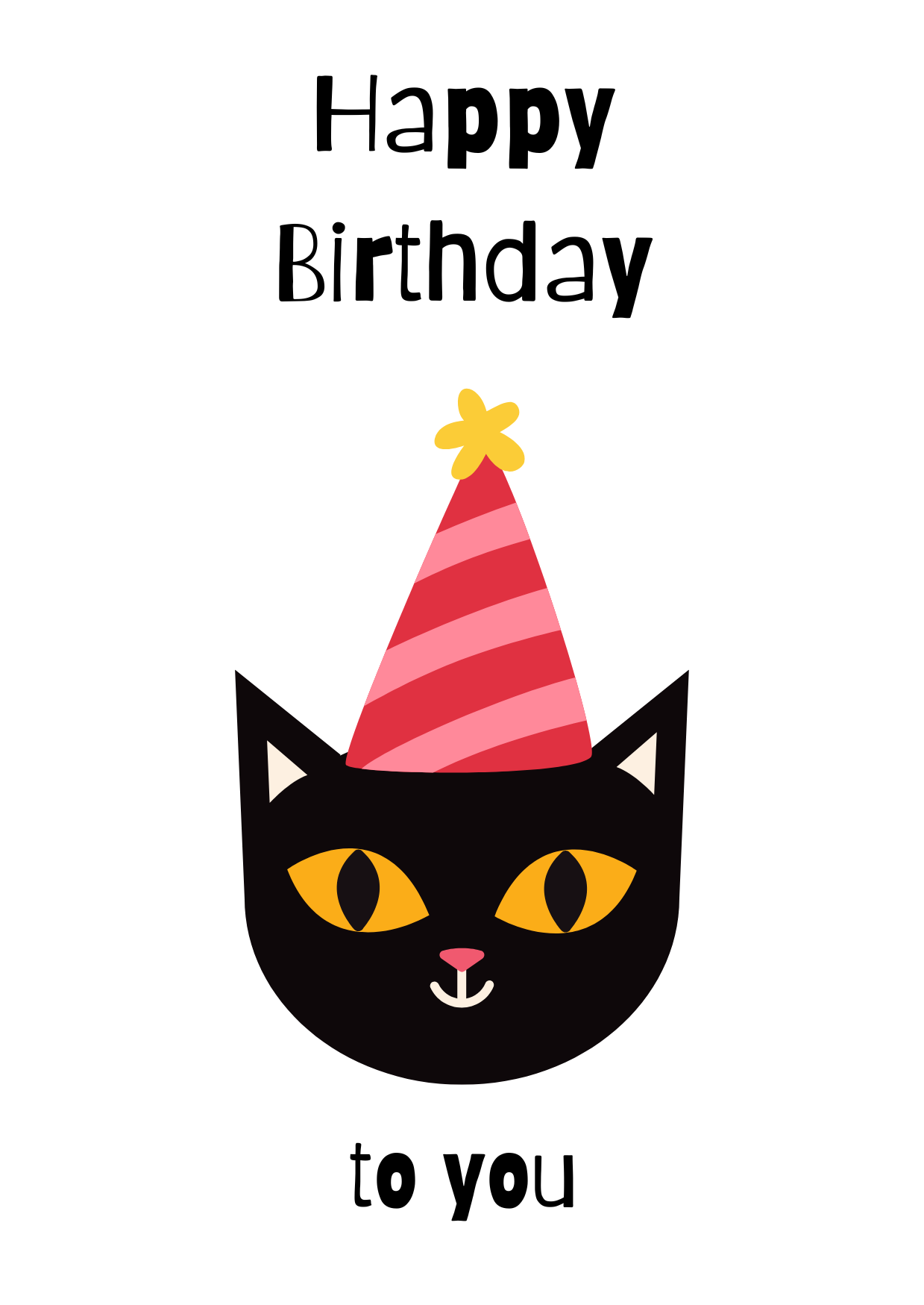 Party Hat Cat Birthday Card