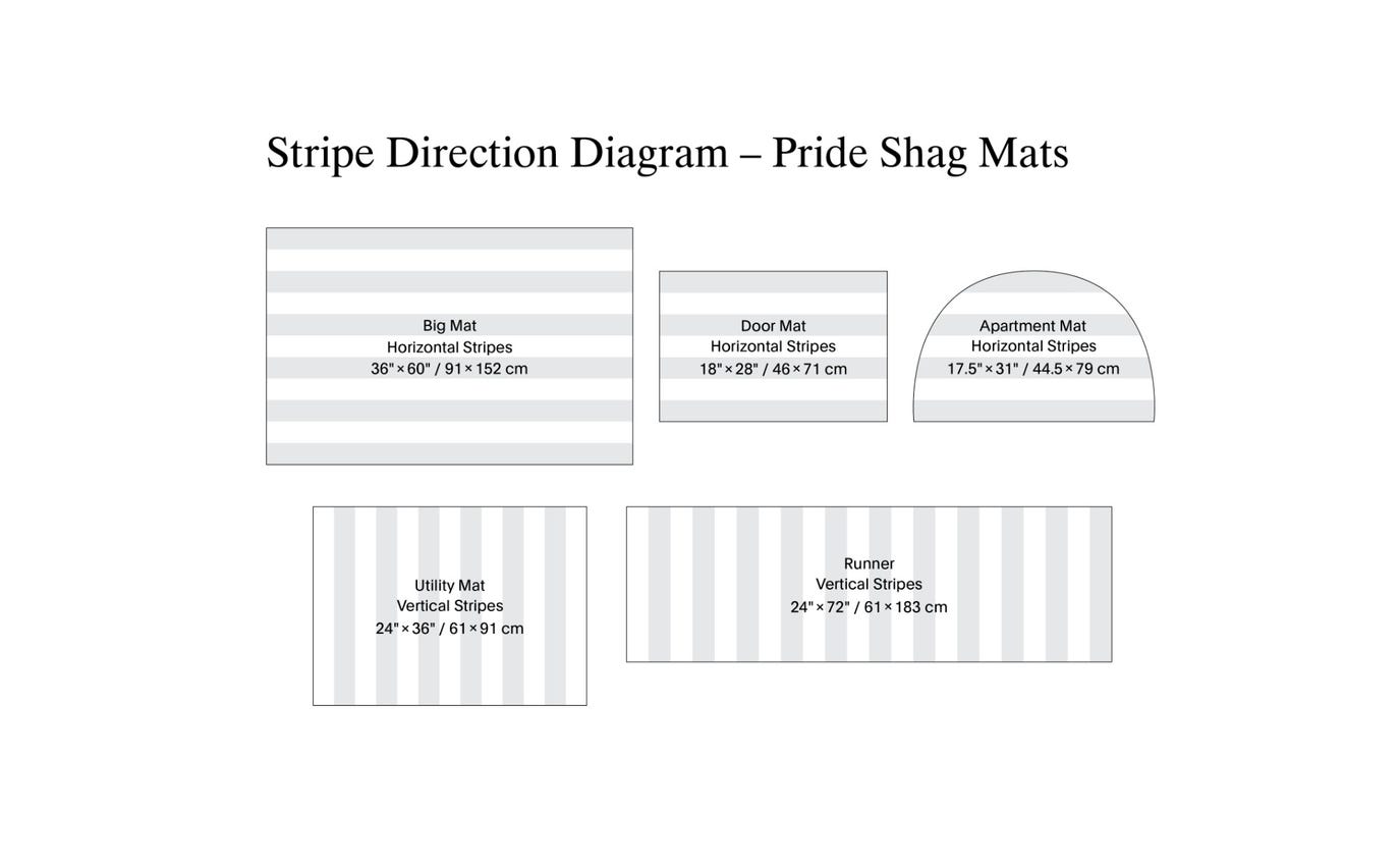 Pride Stripe Rainbow Shag Runner 24x72