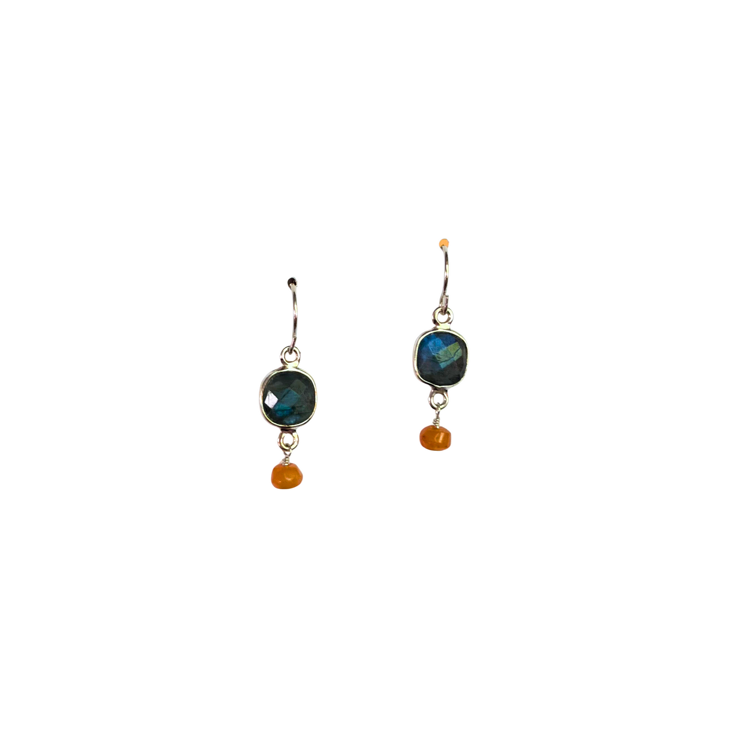 Labradorite + Carnelian Dangle Earrings