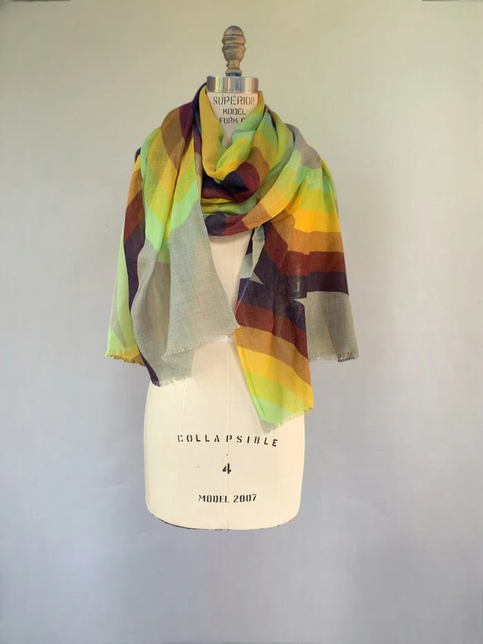 Rainbow Wool Scarf - Saturn