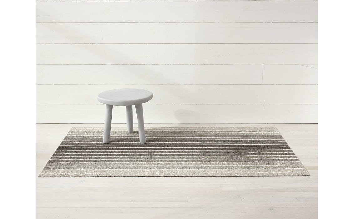 Block Stripe Taupe Shag Utility 24x36