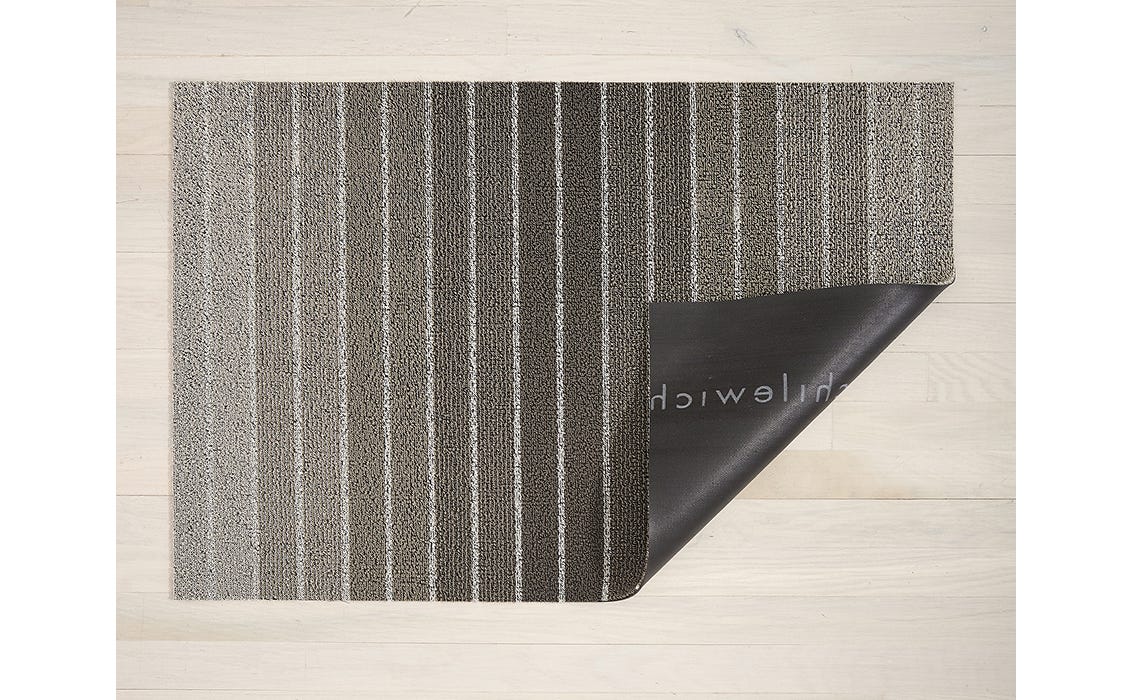 Block Stripe Taupe Shag Utility 24x36