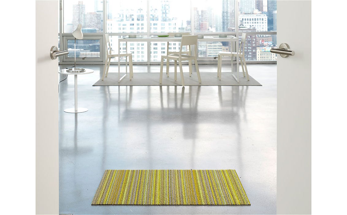 Skinny Stripe Citron Shag Utility 24x36