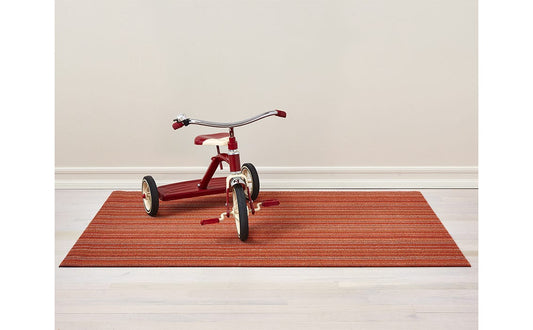 Skinny Stripe Orange Shag Big Mat 36x60