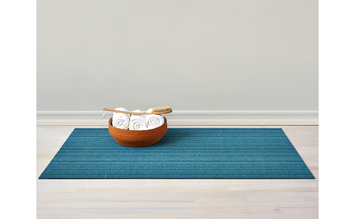 Skinny Stripe Turquoise Shag Utility 24x36