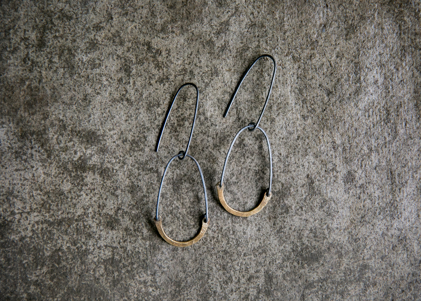 Medium Egg Earrings, Brass/OxiSS