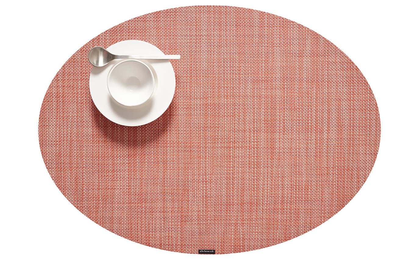 Placemat Mini-Basketweave Clay Oval 14x19