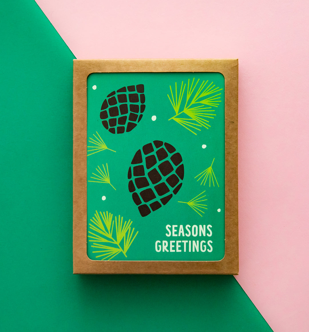 Pinecone Holiday Card Set