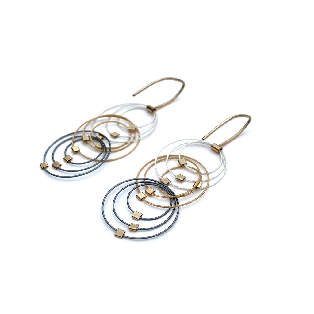 Grad Circle Triplet Hooks, Ombre + Gold