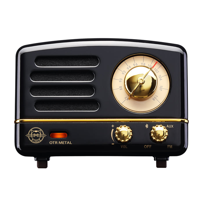 Vintage Bluetooth Speaker + Radio, Black