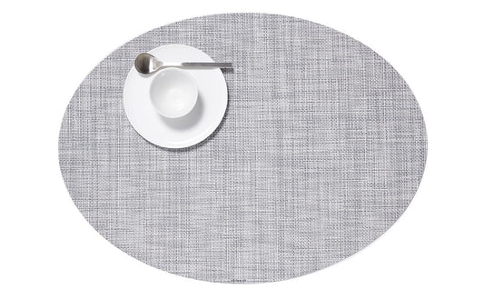 Placemat Mini-Basketweave Mist Oval 14x19