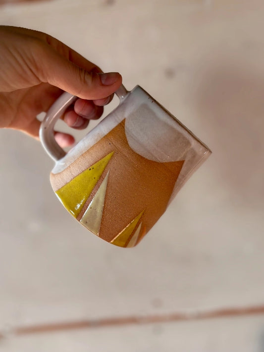 Triangles Geometric Mug - Yellow