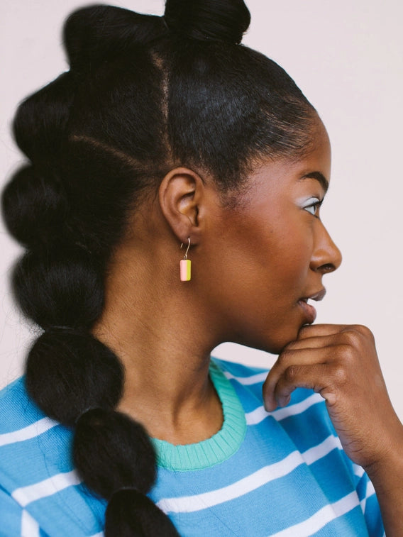 Mini Runway Earrings - Citrine & Sherbet