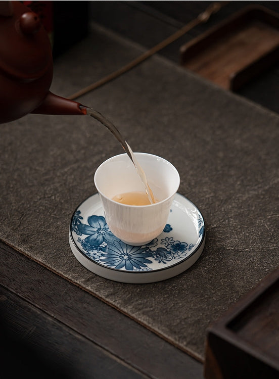 Blue and White Ceramic Coaster