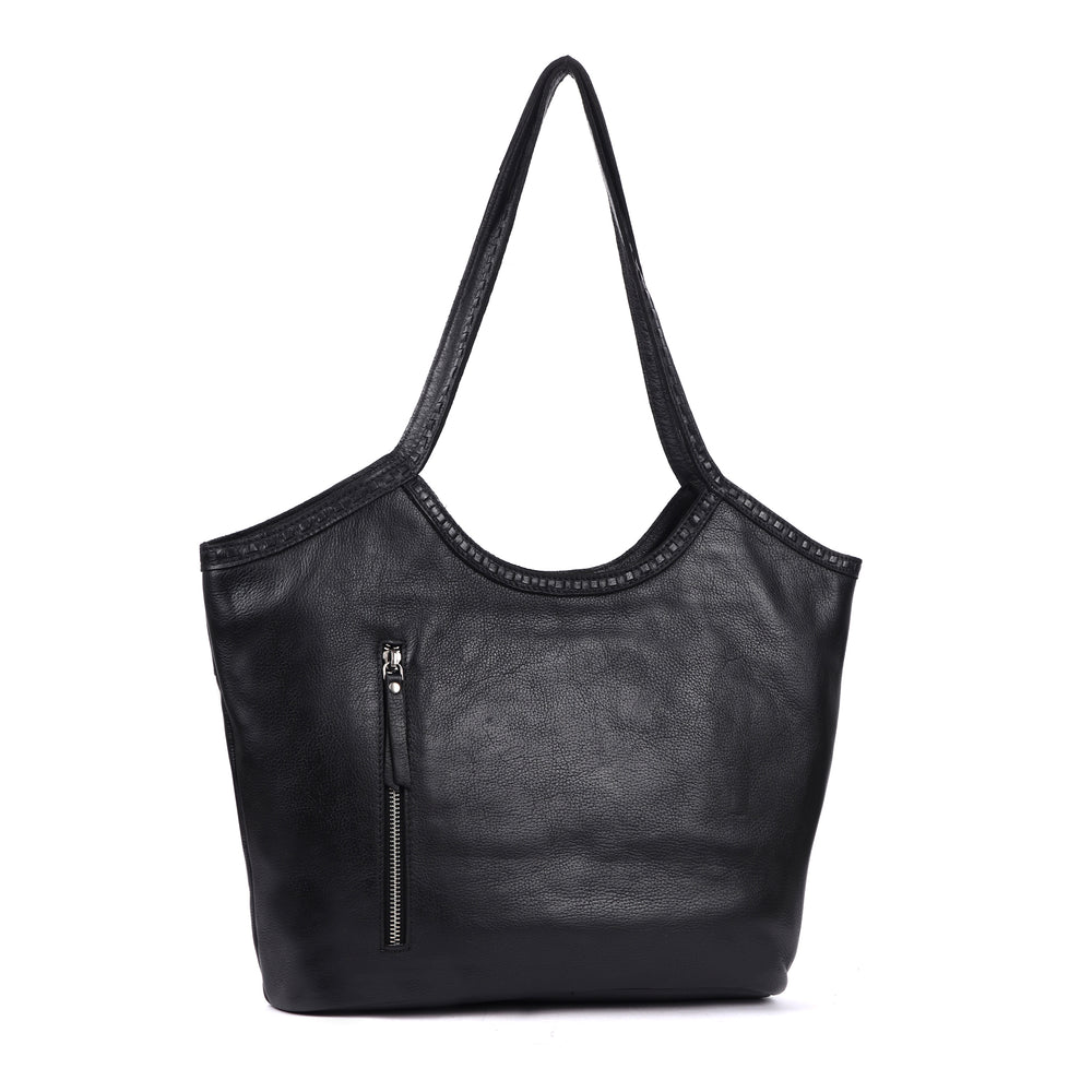 Fina Stain-Washed Leather Tote Bag