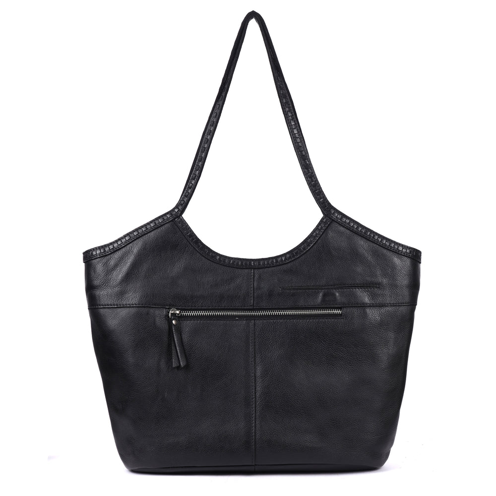 Fina Stain-Washed Leather Tote Bag