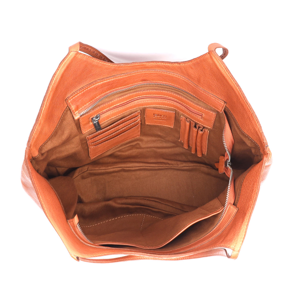 Fina Stain-Washed Leather Tote Bag