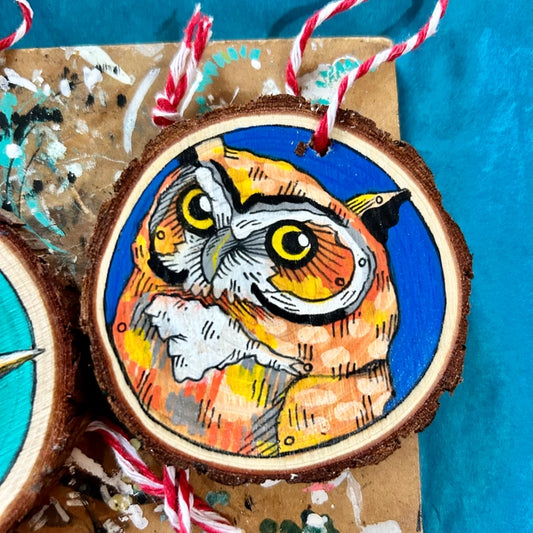 Wood Slice Art - Owl
