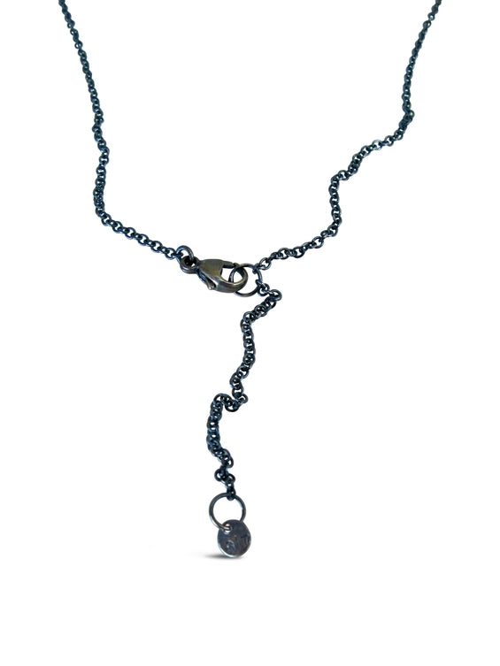 Crescent Rim Drop Necklace - Sky Blue Kyanite