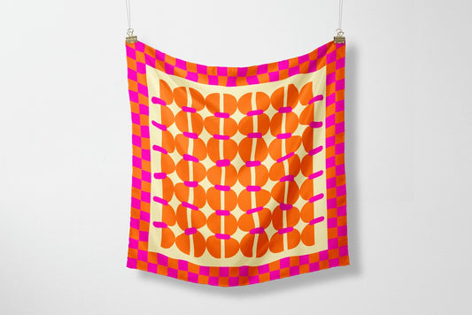 Pink Mimosa Satin Scarf