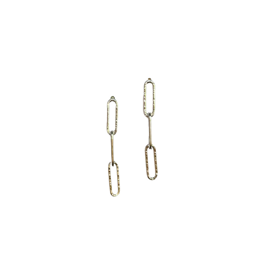Oval Chain Earrings, Silver