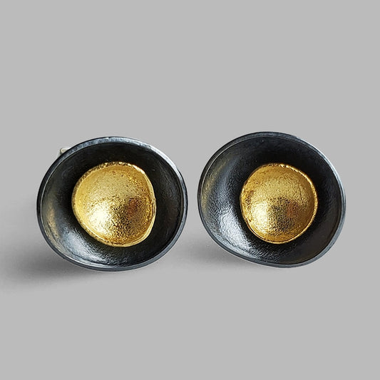 Brave Studs -18k Gold & Ox Silver