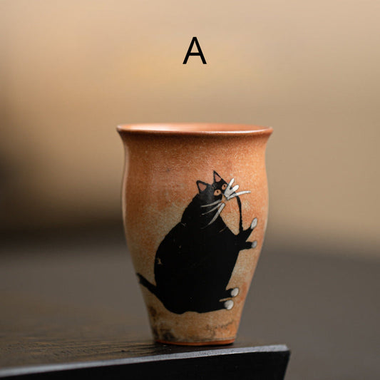 Hand-painted Cat Tea Cup, A