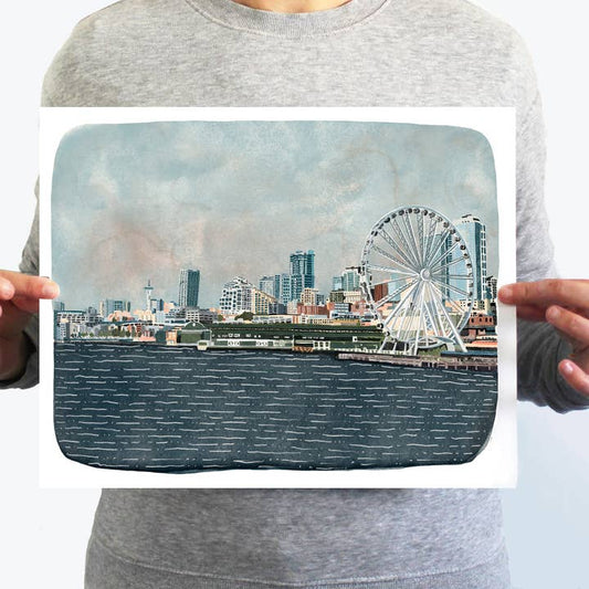 Seattle Ferris Wheel Print 11 x 14"