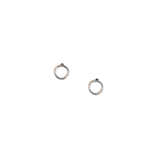 Circle Studs, Silver